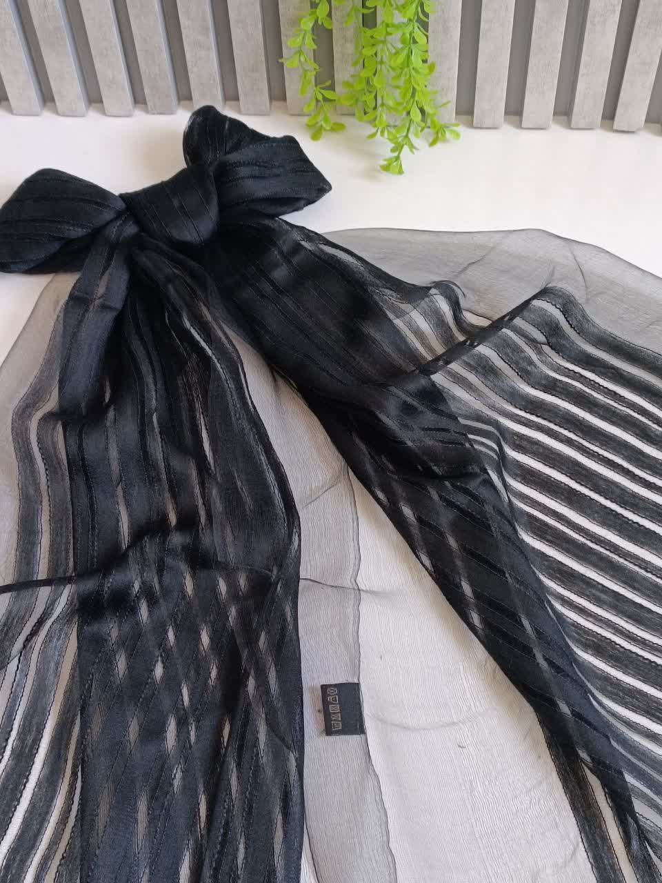 شال مجلسی ابریشم ویسکوز مشکی